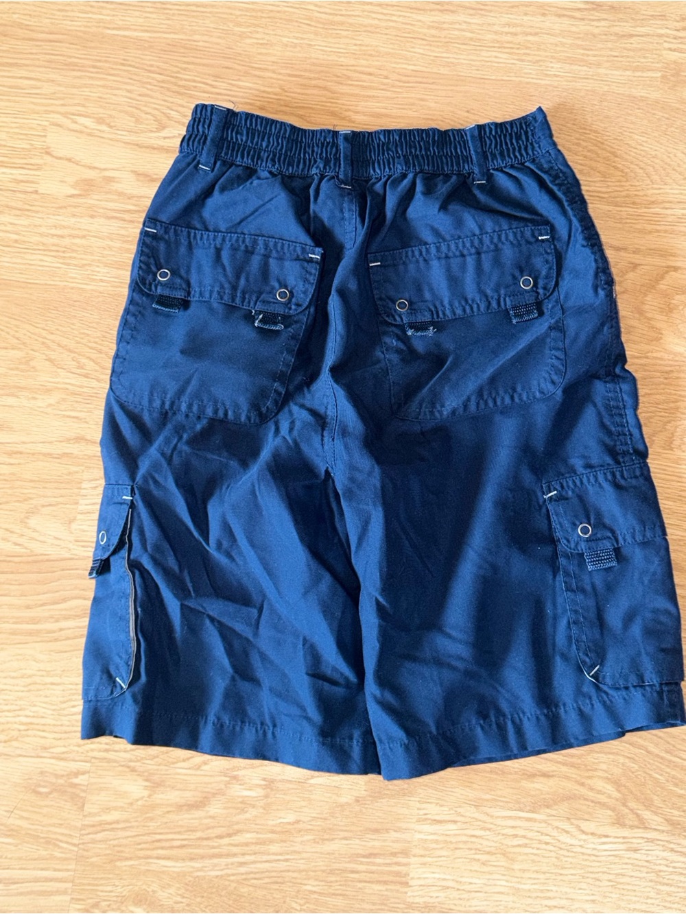 Faded Glory Boys Navy Cargo Shorts Size 7 Adjustable Waist Utility Casual - Picture 3 of 4